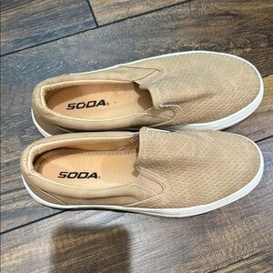 Soda women’s Tan Slip-On Shoes